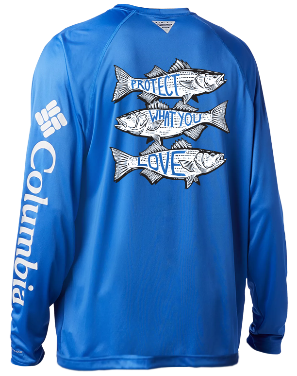Striped Bass Conservation PFG Shirt Blue / XL