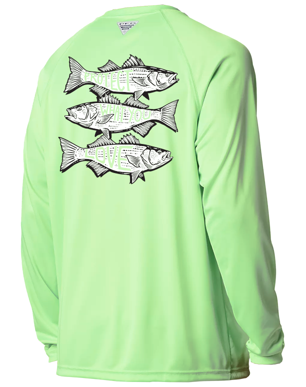 Striped Bass Conservation PFG Shirt Green / WM